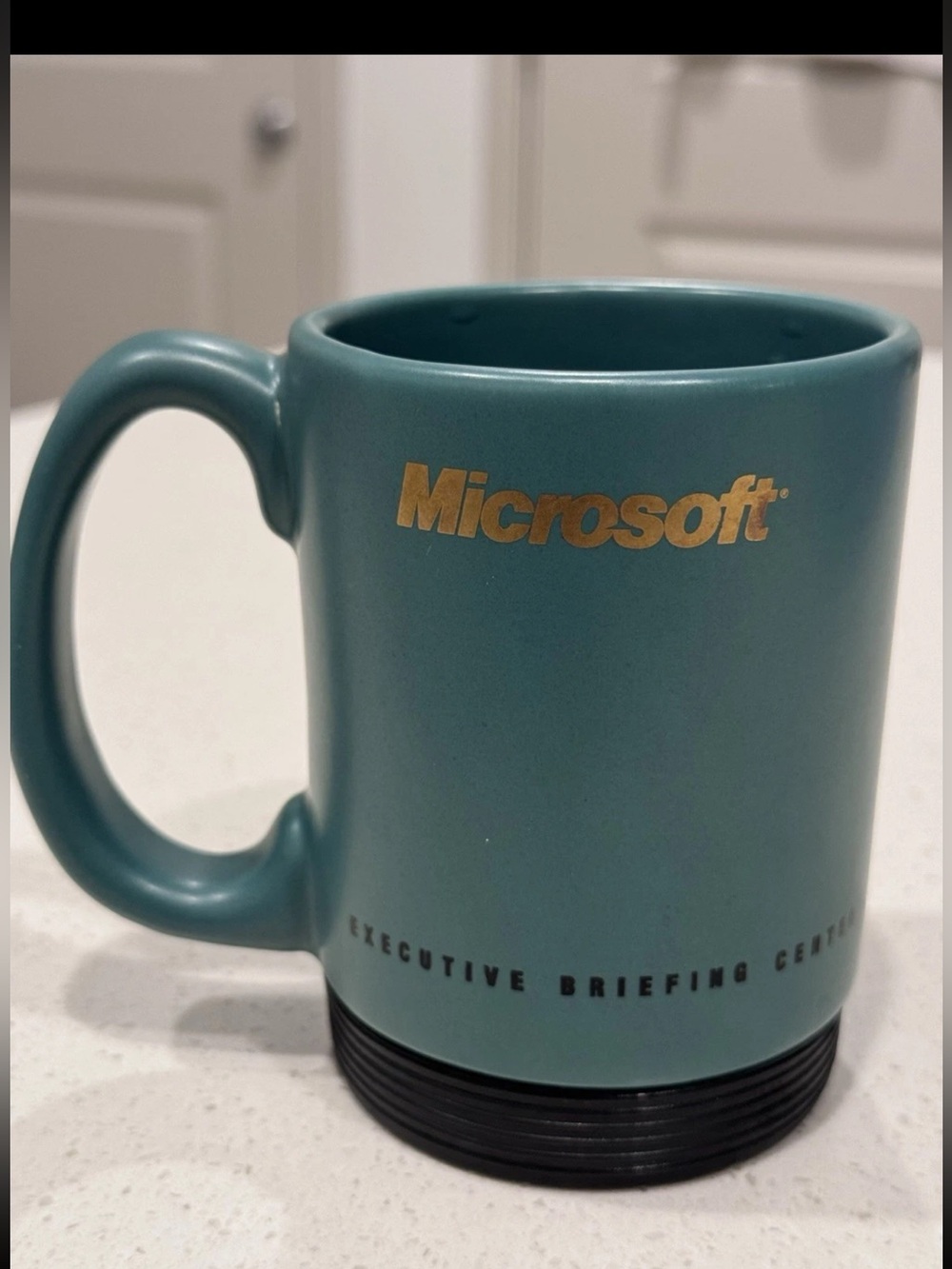 Vintage Microsoft Executive Briefing
Center Mug - Teal/Gold - Made in USA